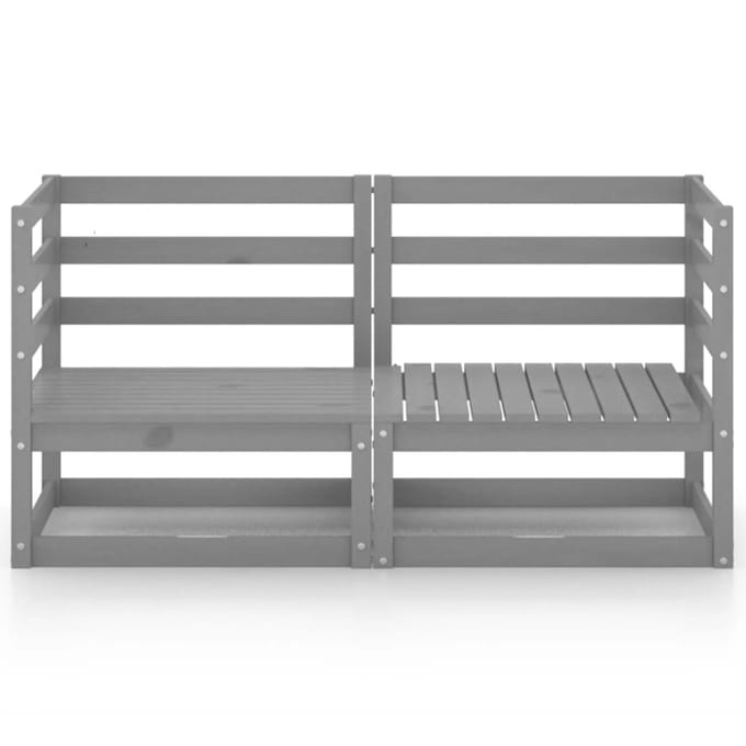 vidaXL - Tuinbank - 2-zits - massief - grenenhout - grijs