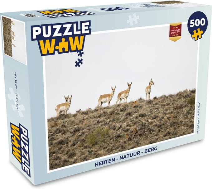Puzzel Herten - Natuur - Berg - Legpuzzel - Puzzel 500 stukjes