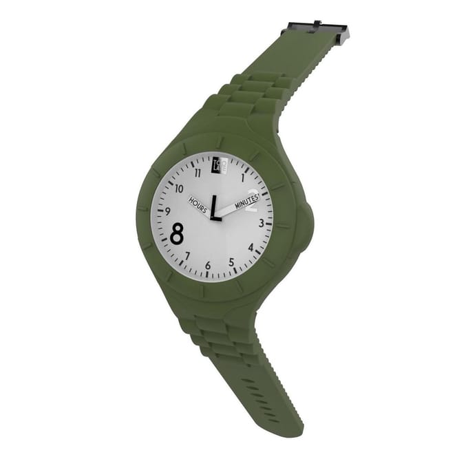 TOO LATE - siliconen horloge - MASH UP LORD FAT - Ø 45 mm - ARMY GREEN