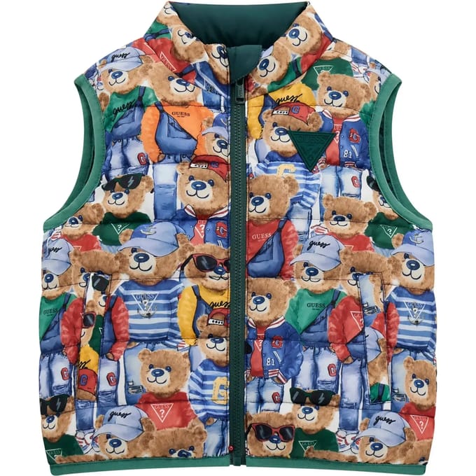 Reversible kinder sleeveless jasje Guess