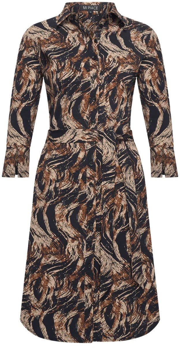 MI PIACE - Travel Jurk Swirly Print 202092 Rust - Maat : XS