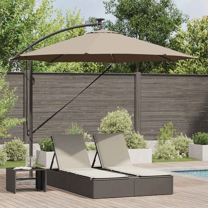 vidaXL - Parasol - 294 - x - 294 - x - 248 - cm - Polyester - en - Aluminium - Taupe