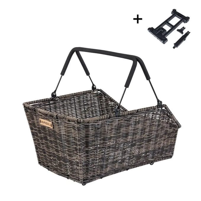 Basil Cento Rattan Look MIK - 22 Liter- achtermand, nature brown- weersbestendig