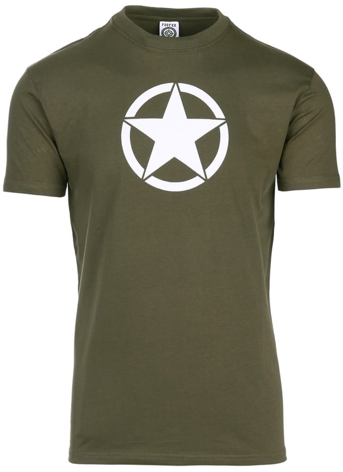 Fostex Garments - T-shirt with white star (kleur: Groen / maat: S)