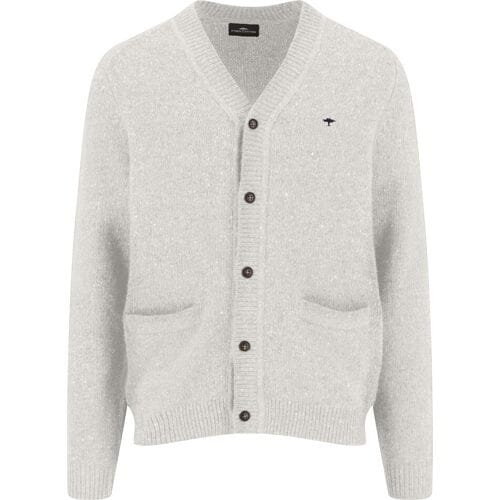 Fynch-Hatton Vest Buttoned Donegal Knit Winter White / male