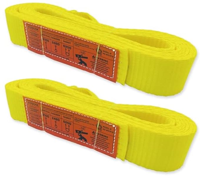 2-inch x 12ft Heavy Duty Single Strap Moving and Lifting Gear - 2 Pack