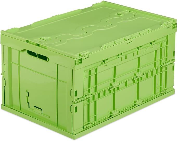 4x vouwkrat professioneel - groen - boodschappenkrat - stapelbaar - 60 L