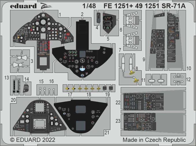 Eduard Modelbouwdecoratie - FE1251 Accessoires for SR-71 A Blackbird - Photo-etch