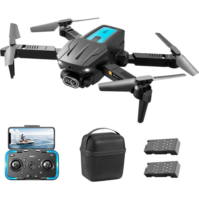 Mini-drone met afstandsbediening en enkele camera 4K opvouwbare drone zonder hoofd met obstakelvermijding Single Camera 2 Battery zwart