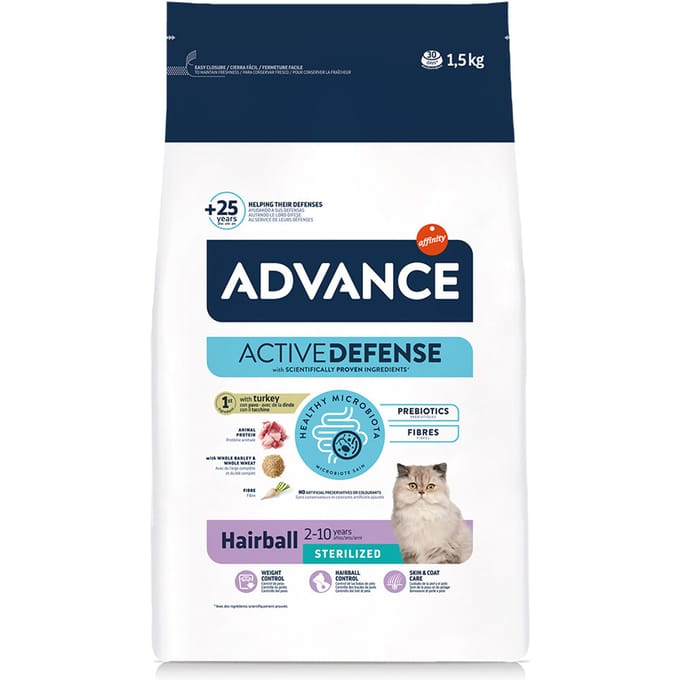 1,5kg Advance Gesteriliseerd Haarbal Kattenvoer droog