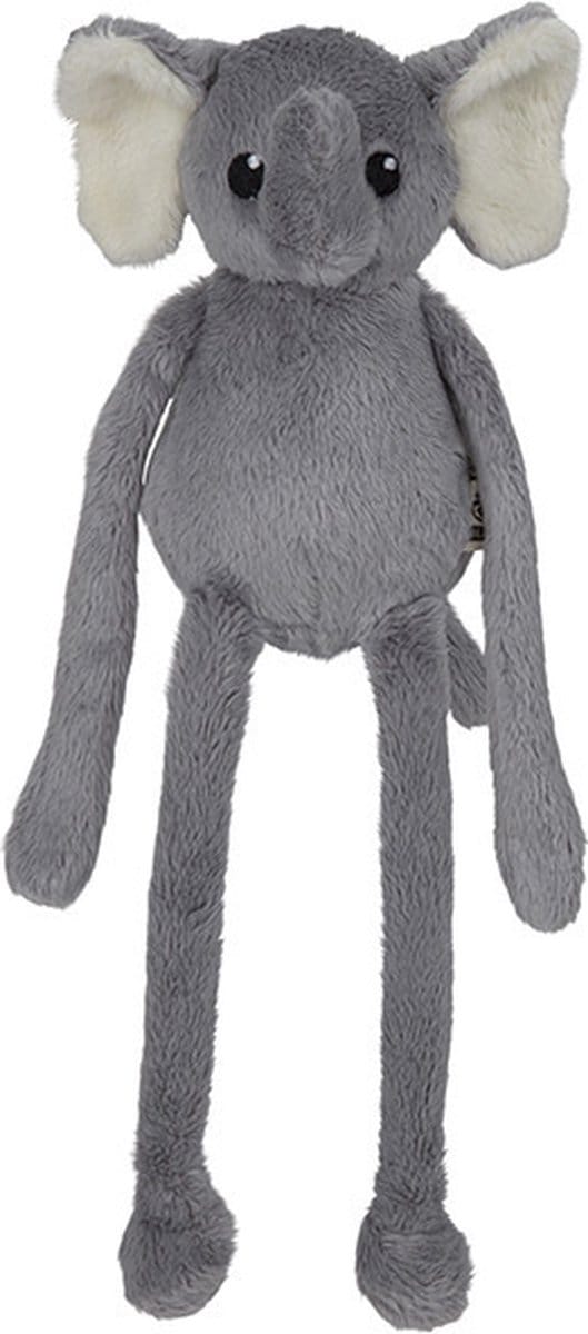 Nature Planet pluche olifanten knuffeldier - grijs - 33 cm - lang model - Olifanten knuffels
