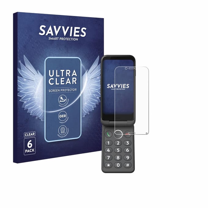 Savvies - Screenprotector voor Doro Aurora A20 - Folie Beschermfolie transparant 6 Stuks