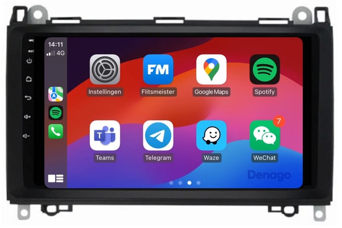 CarPlay autoradio geschikt voor Mercedes Sprinter | 2006 t/m 2018 | Android 13 | Draadloos Apple CarPlay & Android Auto | 2GB + 32GB | QuadCore processor | DNG-A11 | 2006 2007 2008 2009 2010 2011 2012 2013 2014 2015 2016 2017 2018 | Bluetooth & Wifi