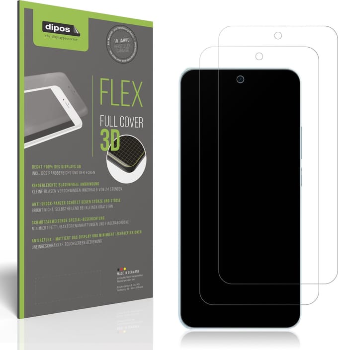 dipos FLEX – 2x Matte Screenprotector geschikt voor Vivo V60 | Volledige Schermbescherming | Case-Friendly