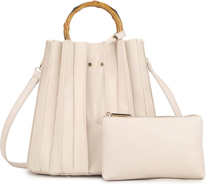 Giuliano kunstlederen handtas met etui Silene - Beige - Dames