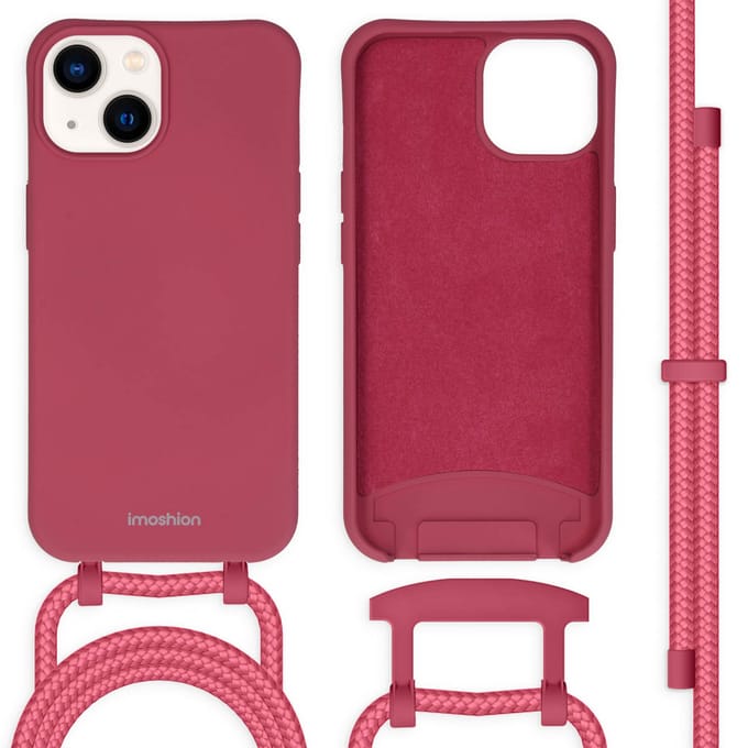 imoshion Hoesje - Geschikt voor Apple iPhone 14 - Color Backcover met afneembaar koord - Red Raspberry
