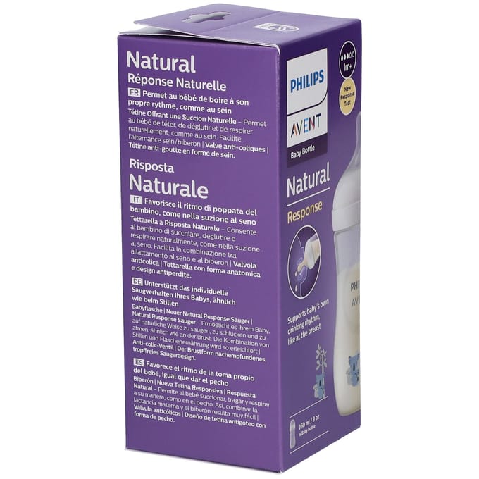 Philips Avent Natural Response babyfles – 260 ml – flow 3 – Koala – 1 fles - SCY903/67