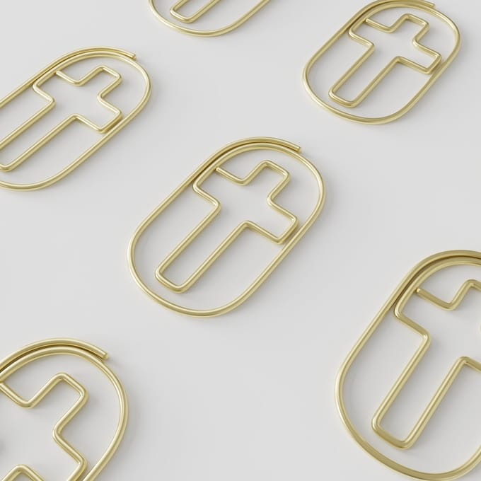 VANDAAG VERZONDEN - Paperclips - Kruis - Goud - 25 stuks