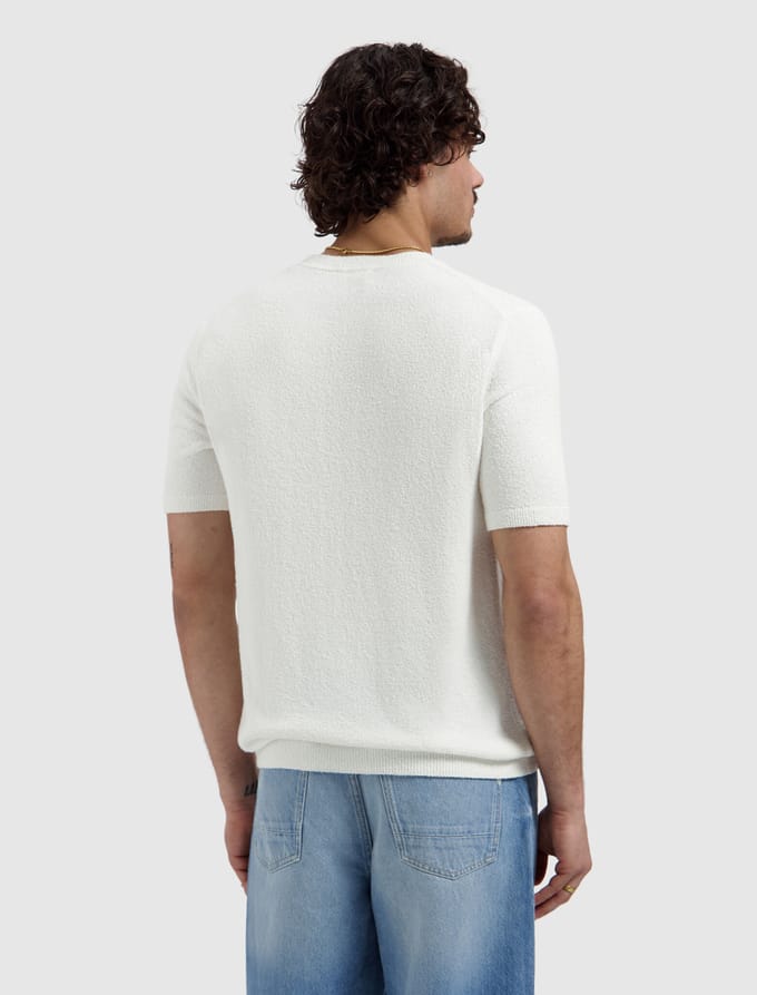 Pure Path Knitted T-Shirt Bouclé Offwhite (26010819 - 45)