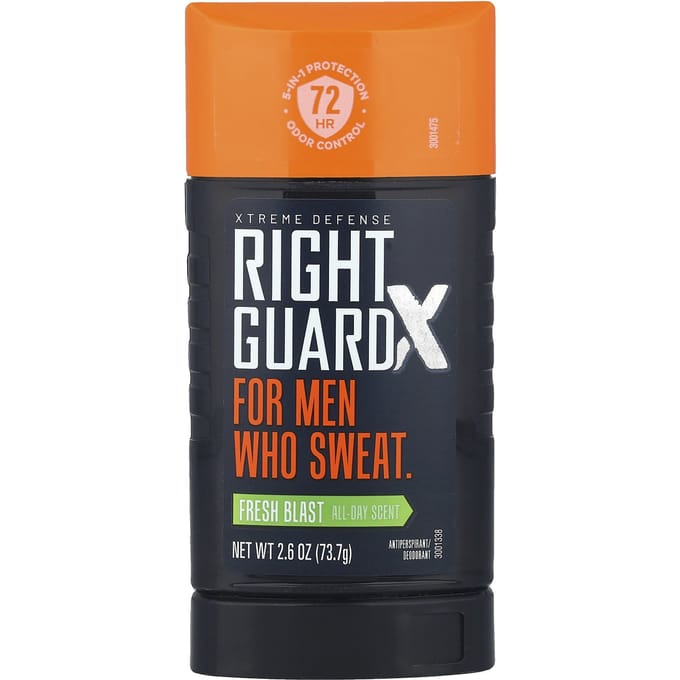 Right Guard, X Extreme Defense, antiperspirant/deodorant, Fresh Blast, 2,6 oz (73,7 gram) black
