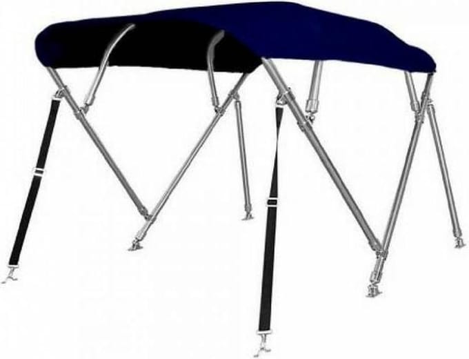 4 Boogs RVS Biminitop Zonnetent BLAUW H117-B246-261 cm