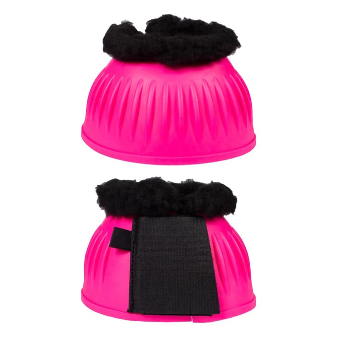 Rubberen paardenbellen met bont HKM Atlanta Neon