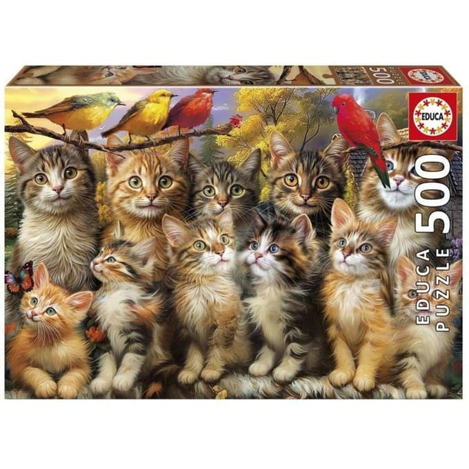 Educa legpuzzel katten en vogels 500 stukjes dieren puzzel.