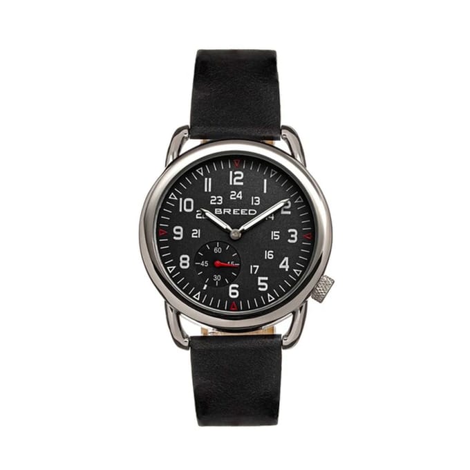 Breed Regulator lederen band horloge met tweede sub-wijzerplaat