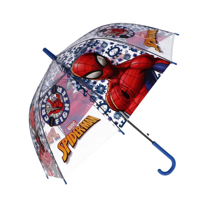 Spiderman Paraplu - Kinderparaplu - Metaal frame - Blauw - Transparant