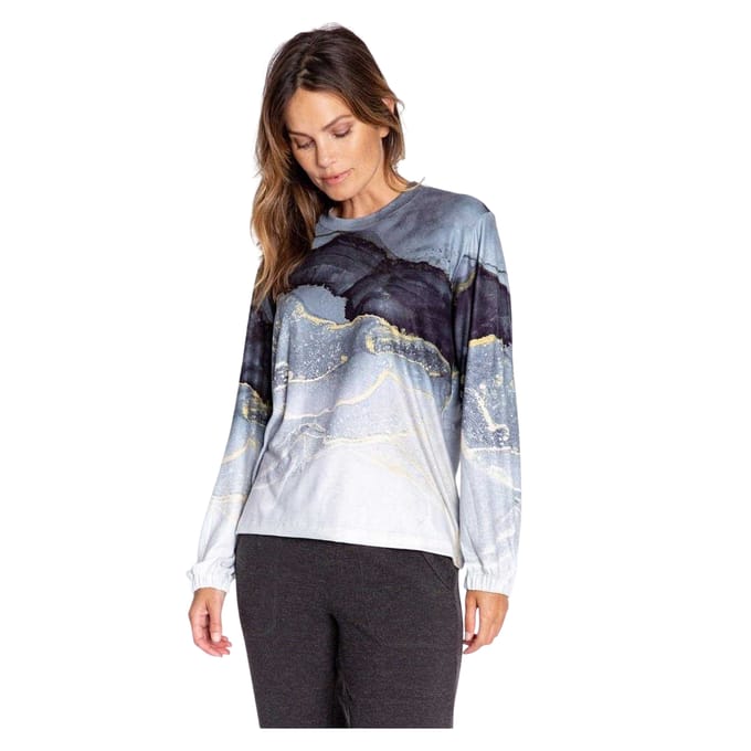 PJ Salvage Dames/Dames Ombre Top (Zwart/Grijs/Goud)