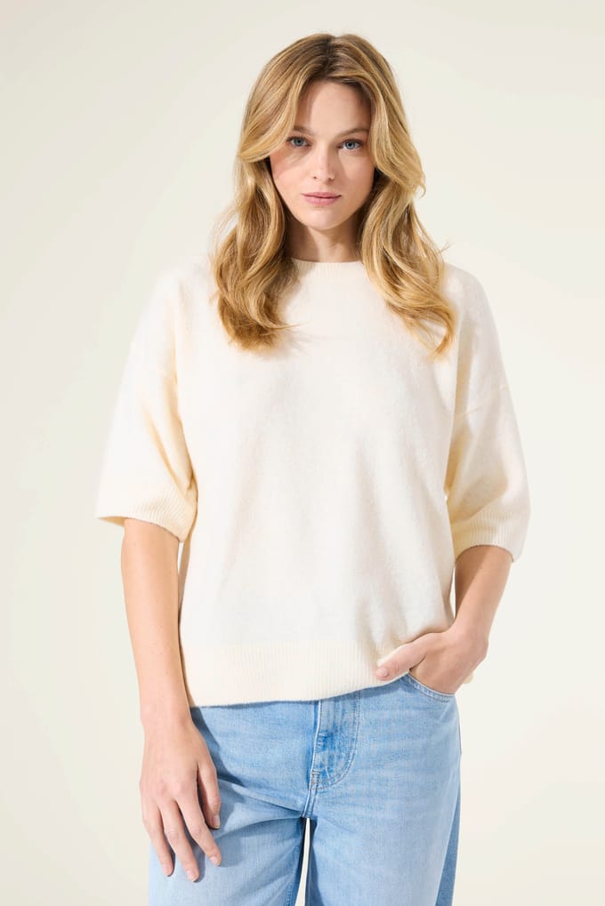 Garcia Ladies Pullover Whitecap Maat: M | Sweaters Outlet | Dames | Wit