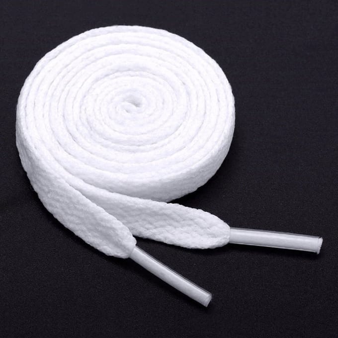 New Age Devi - 2 Paar Platte Veters - 150 cm - 8 mm - Wit - Flat Shoelaces - Schoenveters