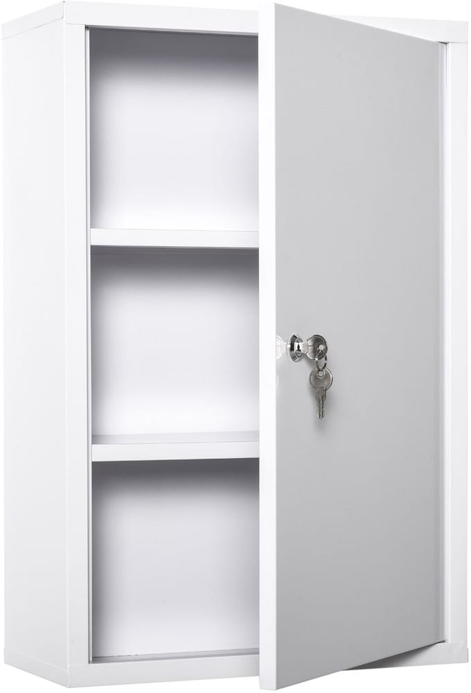 MODFU - Medicijnkast - Afsluitbaar - Wandmontage - Staal - Wit - 40 X 18 X 60 Cm
