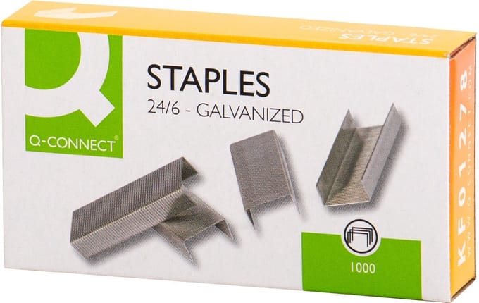 Nietjes, B: 12 mm, afm 24/6 , 1000 stuk