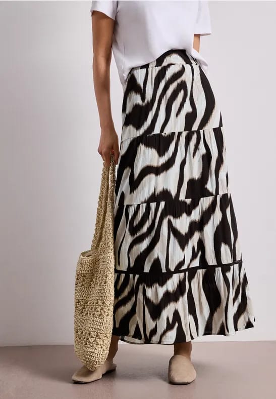 Maxirok in mousseline kwaliteit met print