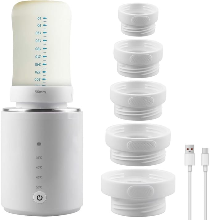 CRLYN® Flessenwarmer Onderweg - Drinkbeker Baby - Draadloos - Wit
