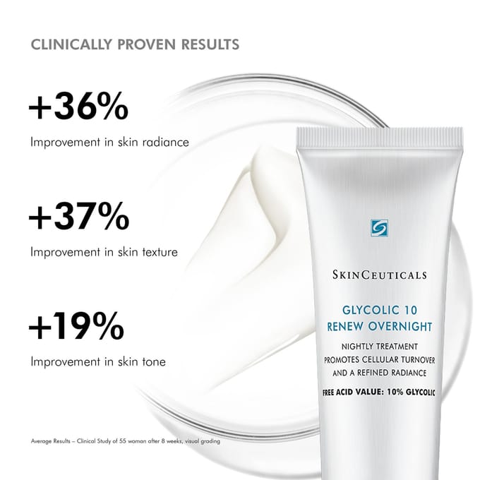 SkinCeuticals Glycolic 10 Peeling | Stralende nachtscrub 50 Huidcrème