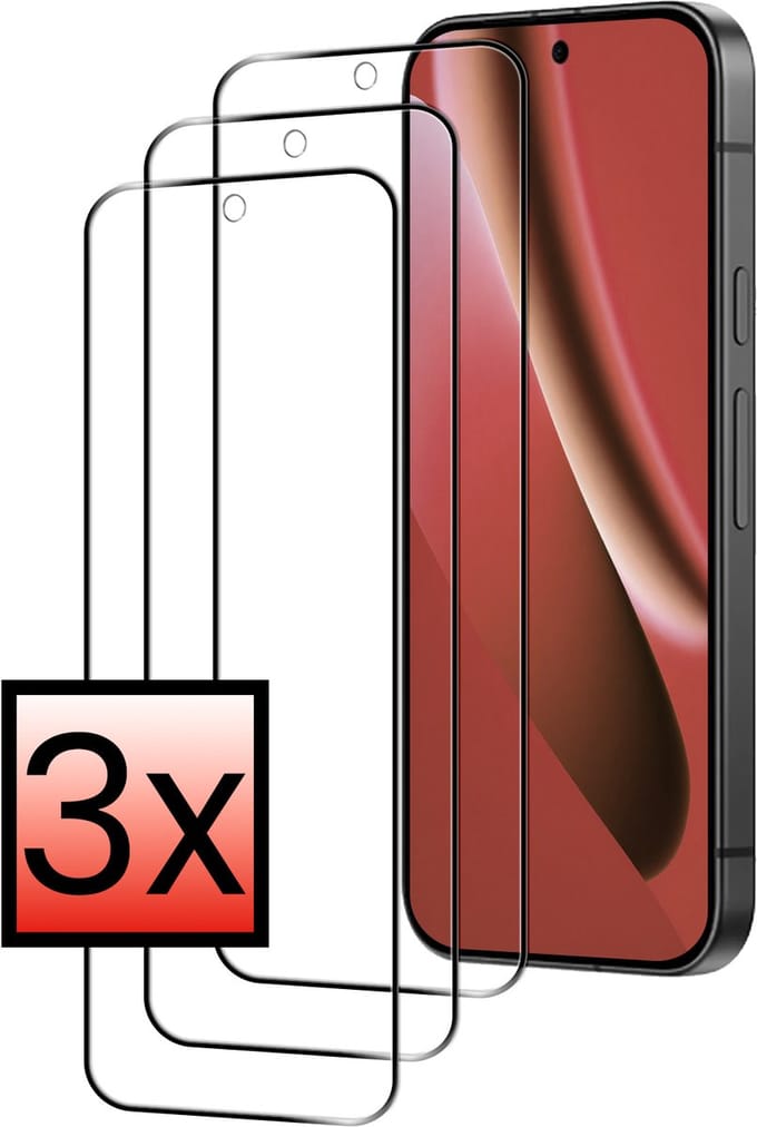Screenprotector - 3 Stuks - Geschikt voor Google Pixel 10a - Full Cover - Beschermglas - Gehard Glas - Tempered Glass - Screen Protector