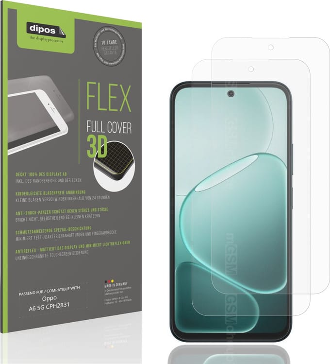 dipos FLEX – 2x Matte Screenprotector geschikt voor Oppo A6 5G CPH2831 | Volledige Schermbescherming | Case-Friendly