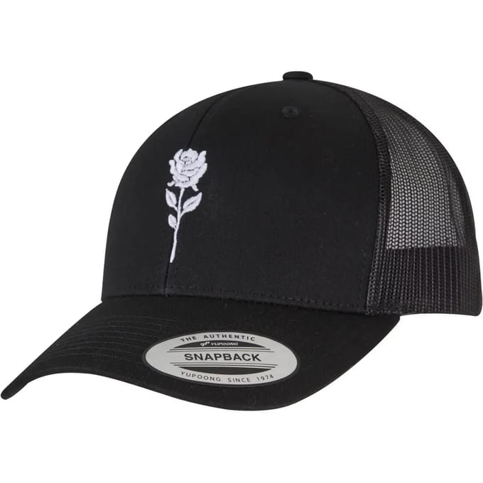 Mister Tee - Rose Retro Trucker Snapback Pet - Zwart