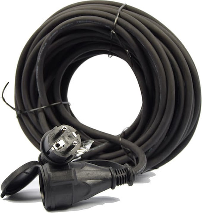 Verlengsnoer 10 meter 1.5mm² - IP44 Spatwaterdicht - Verlengsnoer 10 meter zwart
