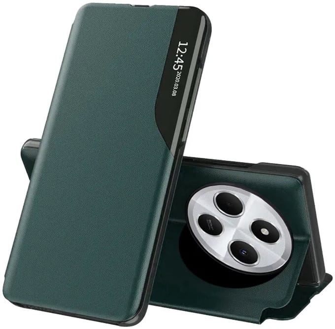 Hoesje geschikt voor Xiaomi Redmi 14C / Xiaomi Poco C75 - Techsuit eFold Book Case - Donkergroen