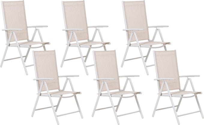 CATANIA - Tuinstoel set van 6 - Beige - Aluminium