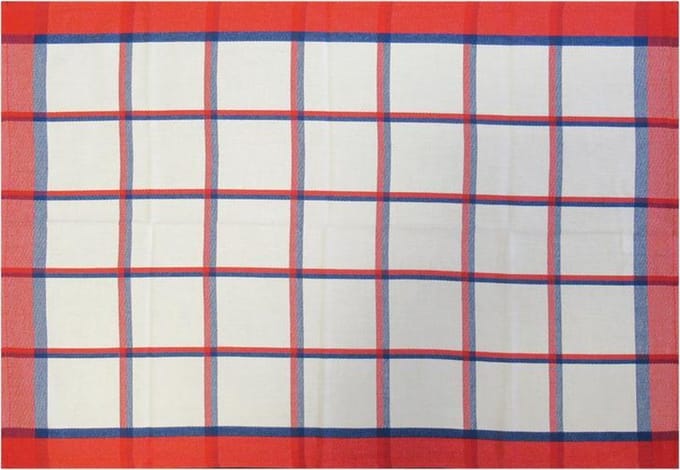 Jorzolino Blockstripe Theedoek (12 Stuks) - 50x70 cm - Red/Blue