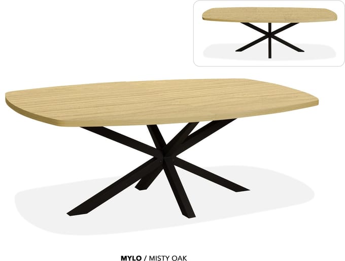 Maxfurn - Deens ovale uitschuiftafel 200/260cm | Zeer krasvast | Kleur: Misty oak