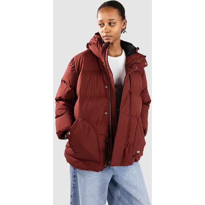 Dickies Eagleville Hooded Puffer Jas rood