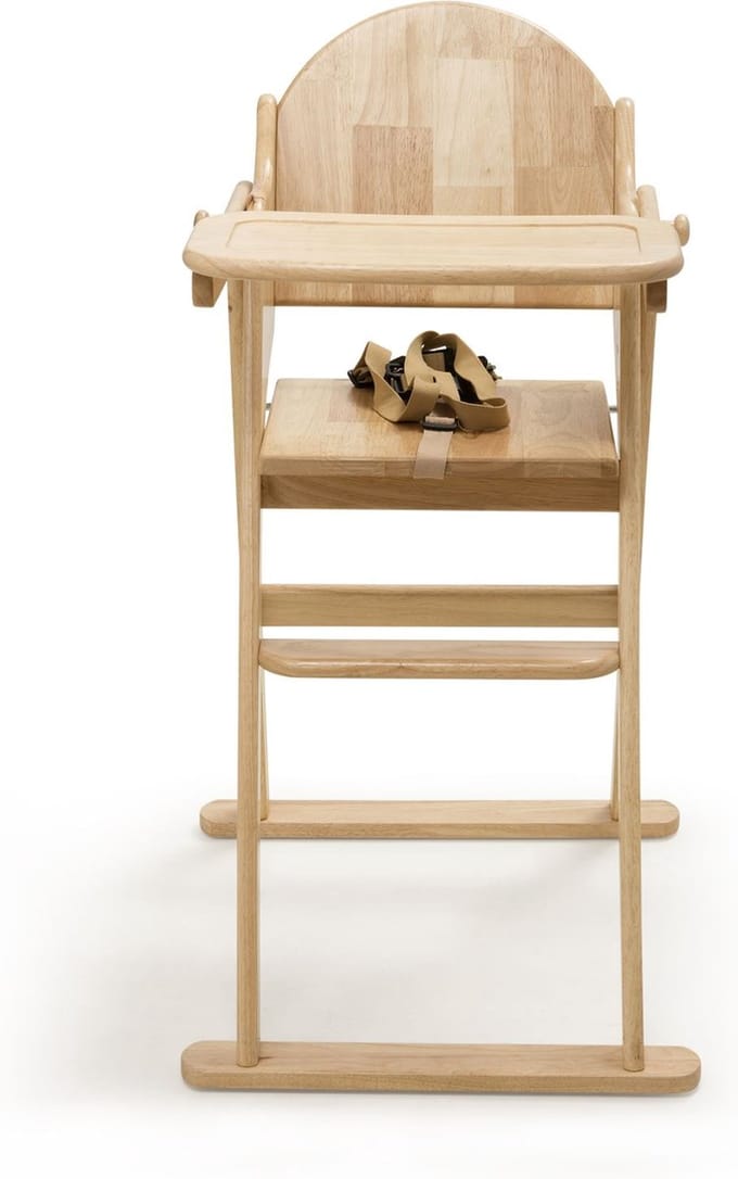 Safetots Inklapbare Houten Kinderstoel, Naturel, Hoge Kinderstoel