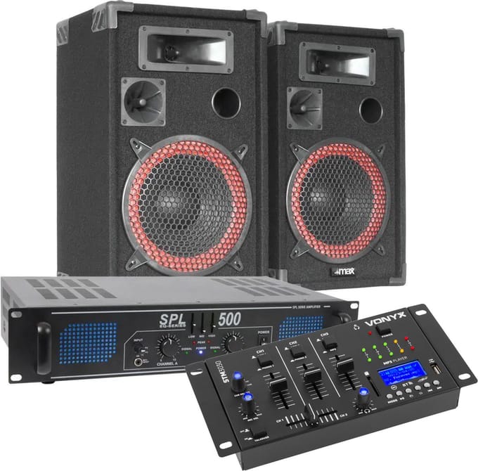 Complete Bluetooth DJ geluidsinstallatie 500W