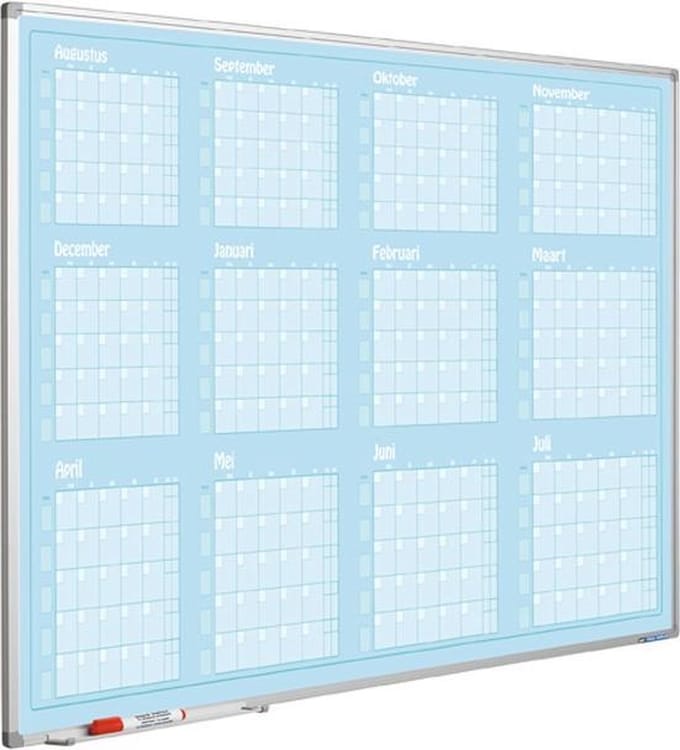 Jaarplanner blauw, Softline profiel, Jan- Dec, GB