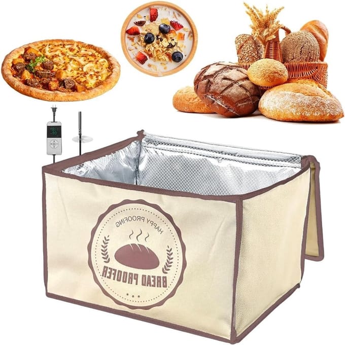 Gistbox voor 30 liter, opvouwbare deegbox met timer en verstelbare temperatuur voor brooddeeg